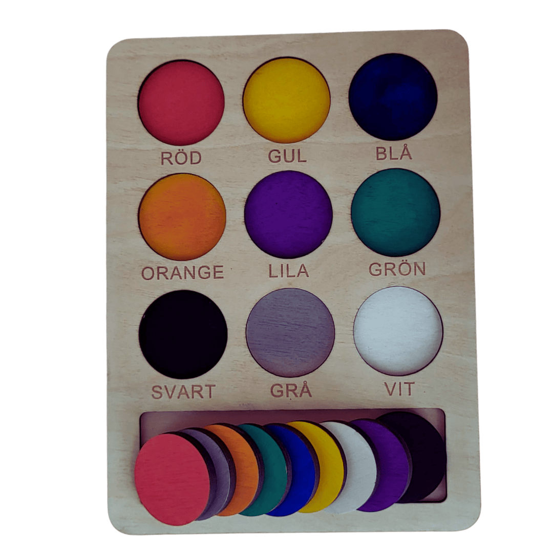 Match 9 different colours- Swedish or English