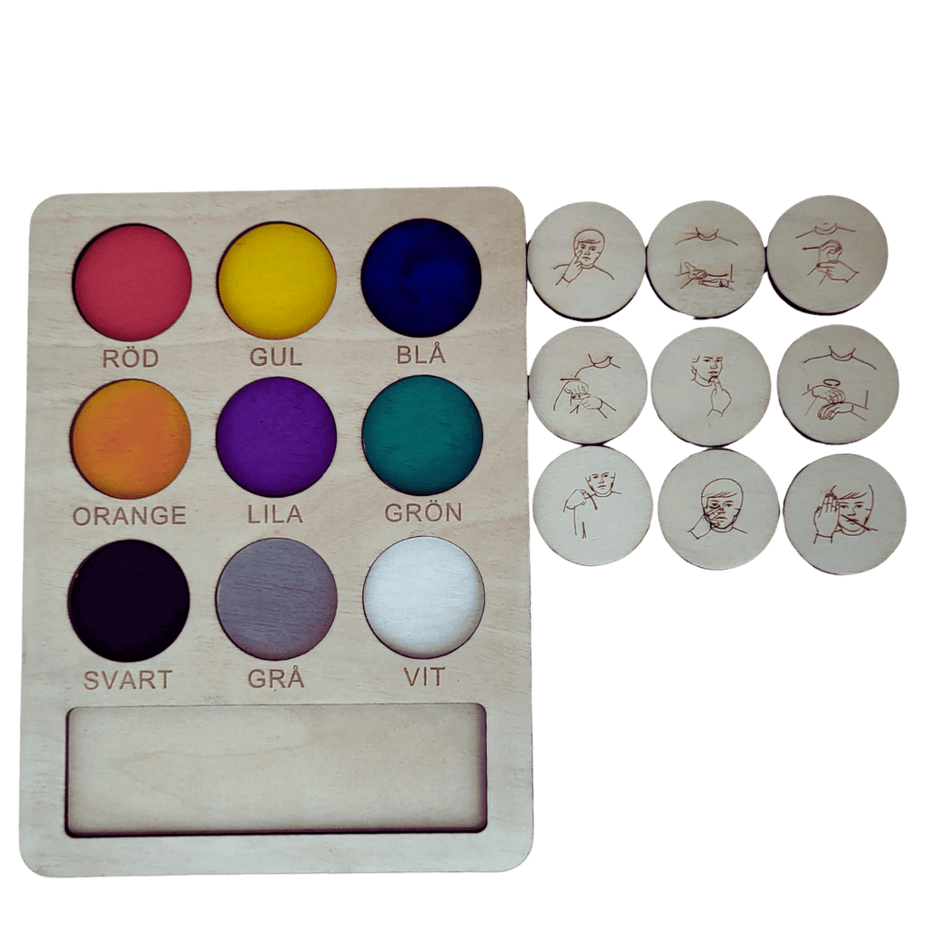 Match 9 different colours- Swedish or English