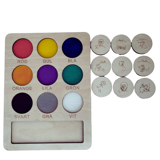 Match 9 different colours- Swedish or English