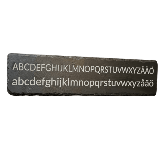 Slate with capital letters and lower case letters- Swedish or English