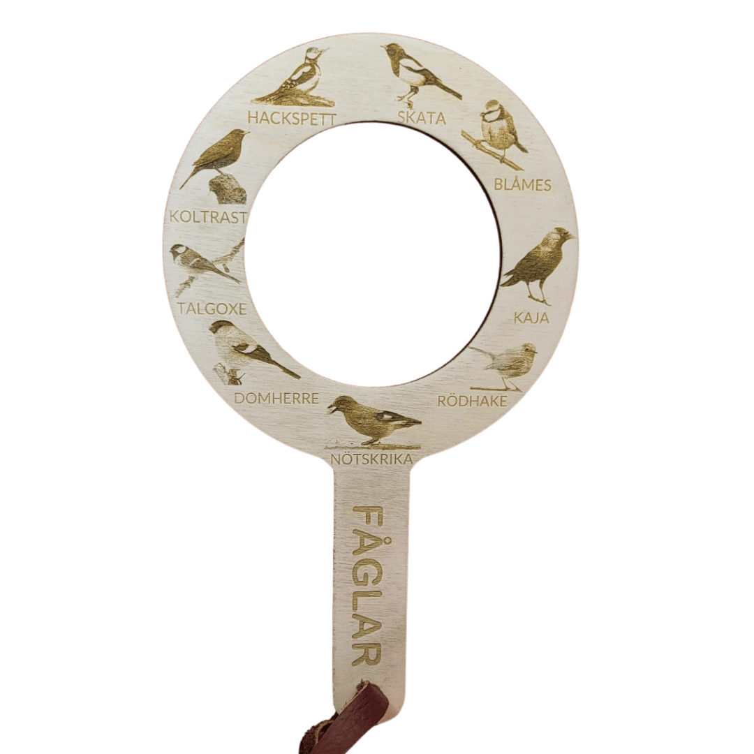 Bird paddle with names in Swedish