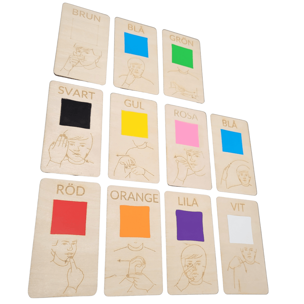 10 colours with TAKK sign language in Swedish
