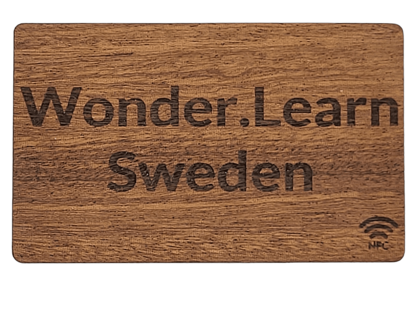 Exclusiv personaliserad NFC trä visitkort - valnöt eller mahogny - Wonder.Learn Sweden