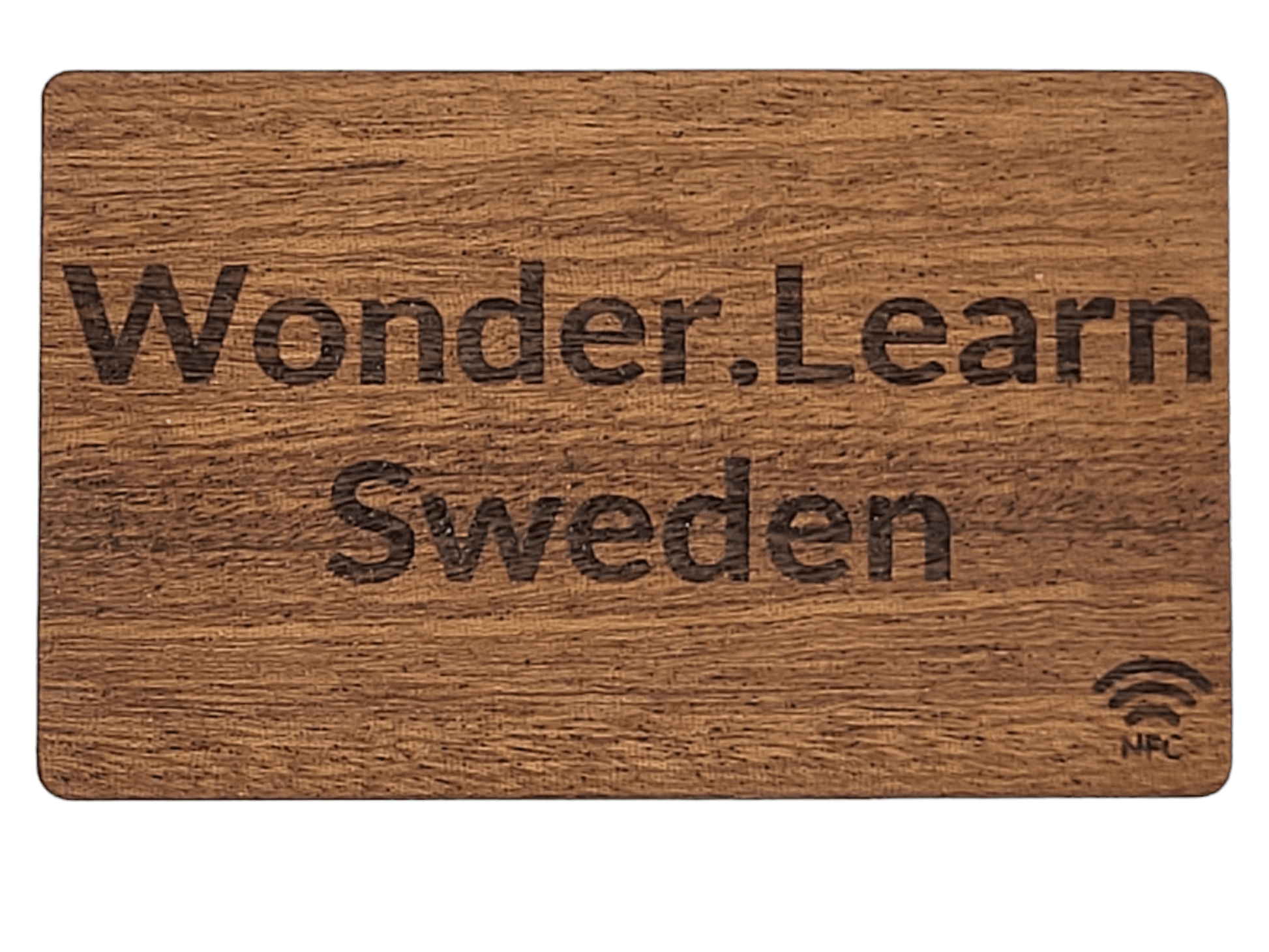 Exclusiv personaliserad NFC trä visitkort - valnöt eller mahogny - Wonder.Learn Sweden