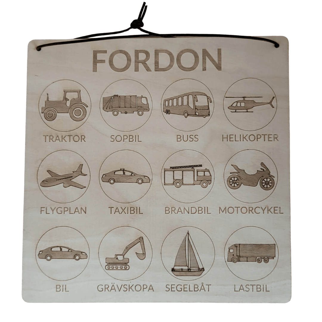 Transport poster in high quality Scandinavian birch wood
