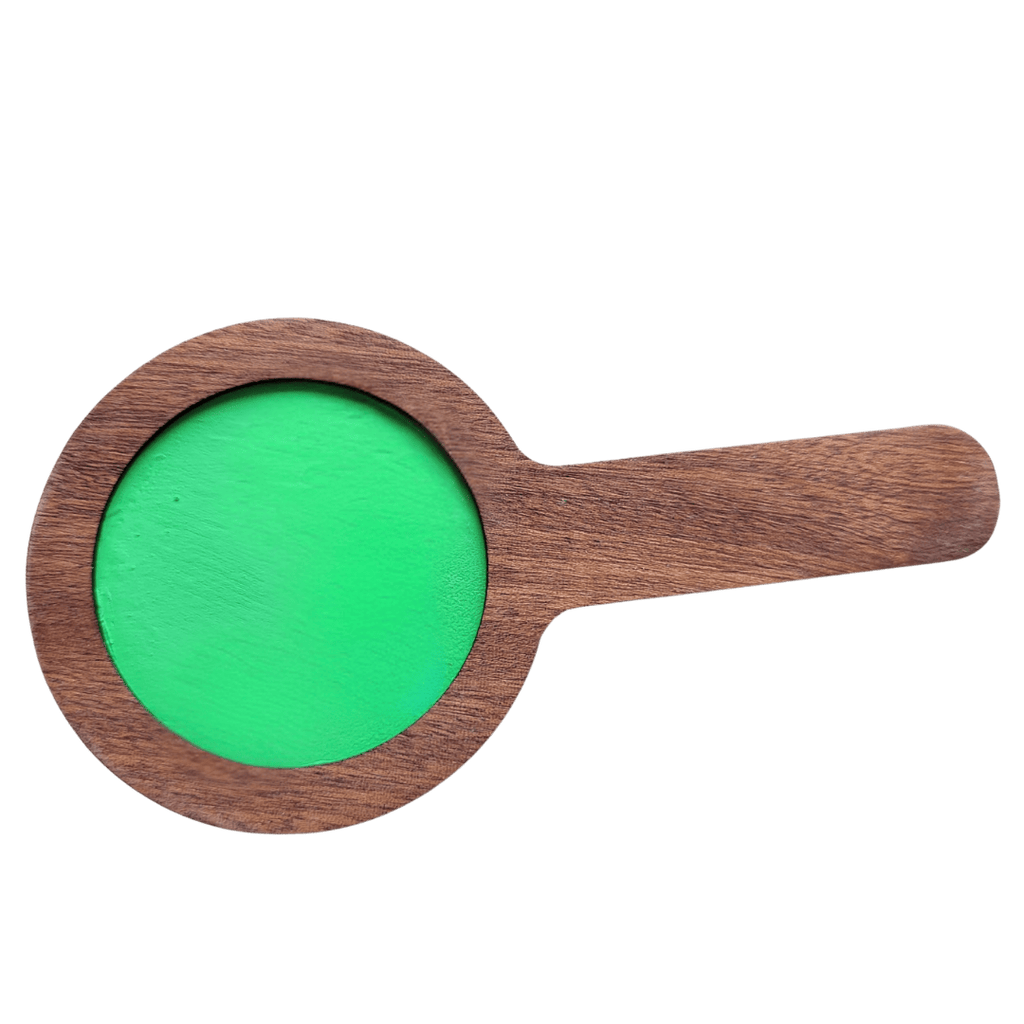Green Screen paddle with frame in high quality mahogny