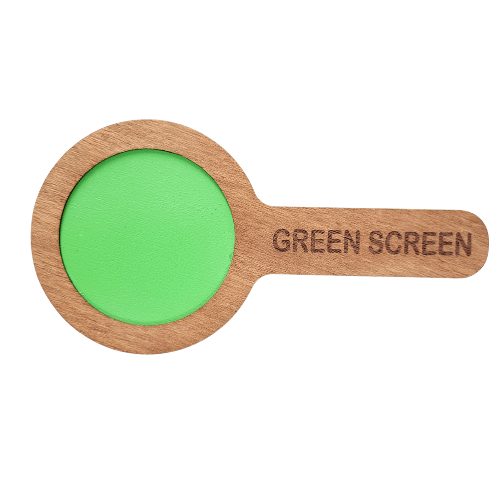 Green Screen paddle with frame in high quality mahogny