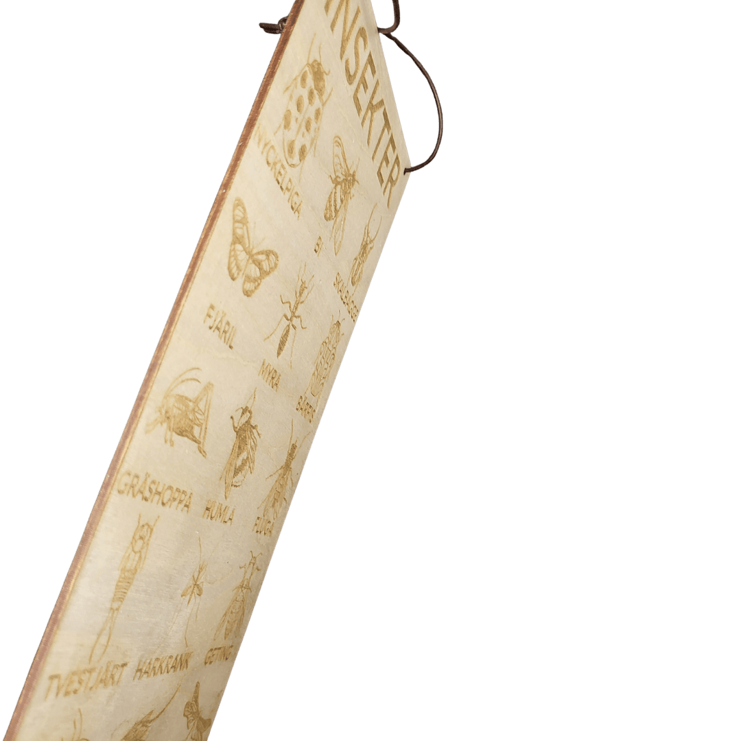 Insects poster in Swedish- 3mm birch- 30 or 15cm cm