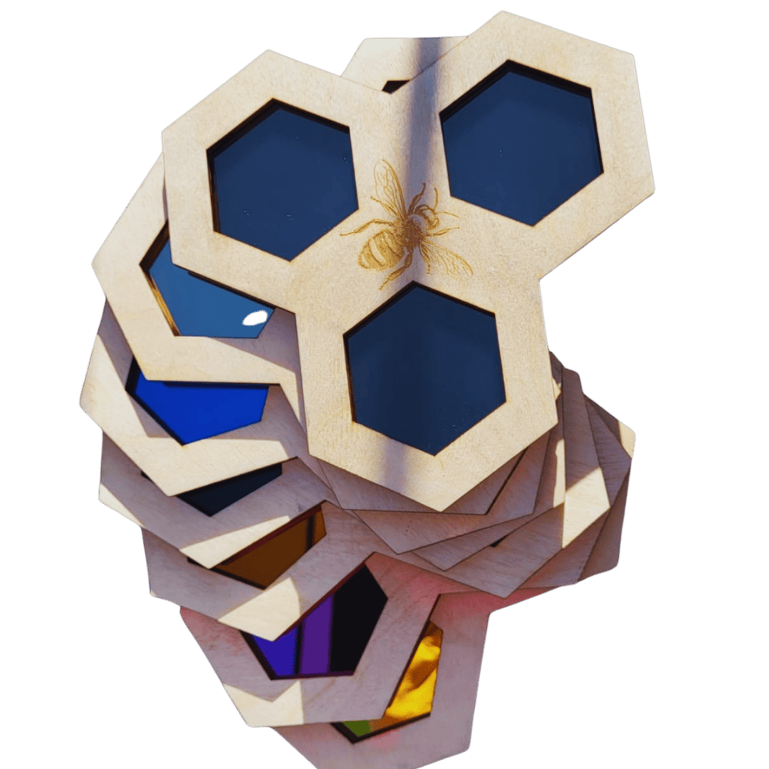 1 Bee hexagon shaped mirror trinket