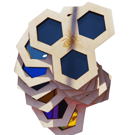 1 Bee hexagon shaped mirror trinket