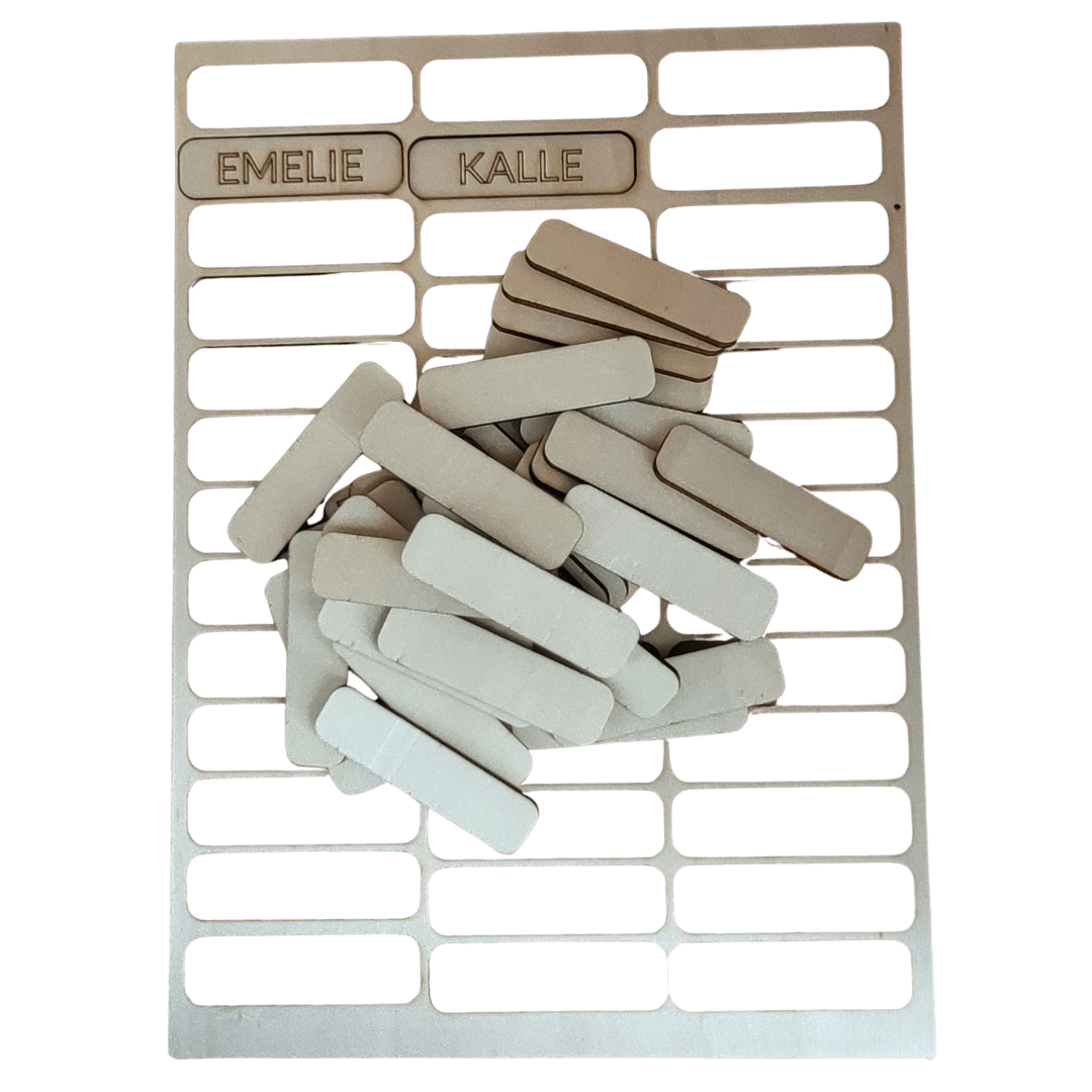 39 labels- perfect for names or to label items. 100% customisable