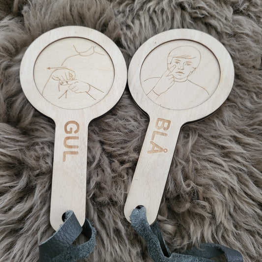 Red blue yellow non acrylic Swedish paddles