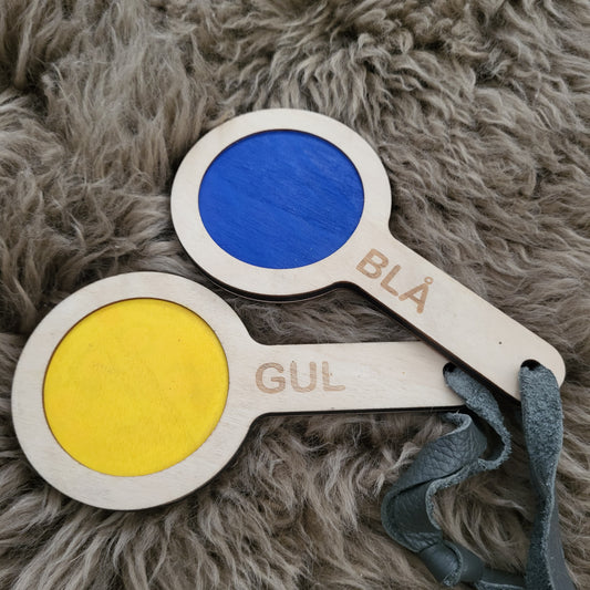 Red blue yellow non acrylic Swedish paddles