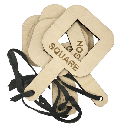 5 shape finders with name in Swedish, English or both
