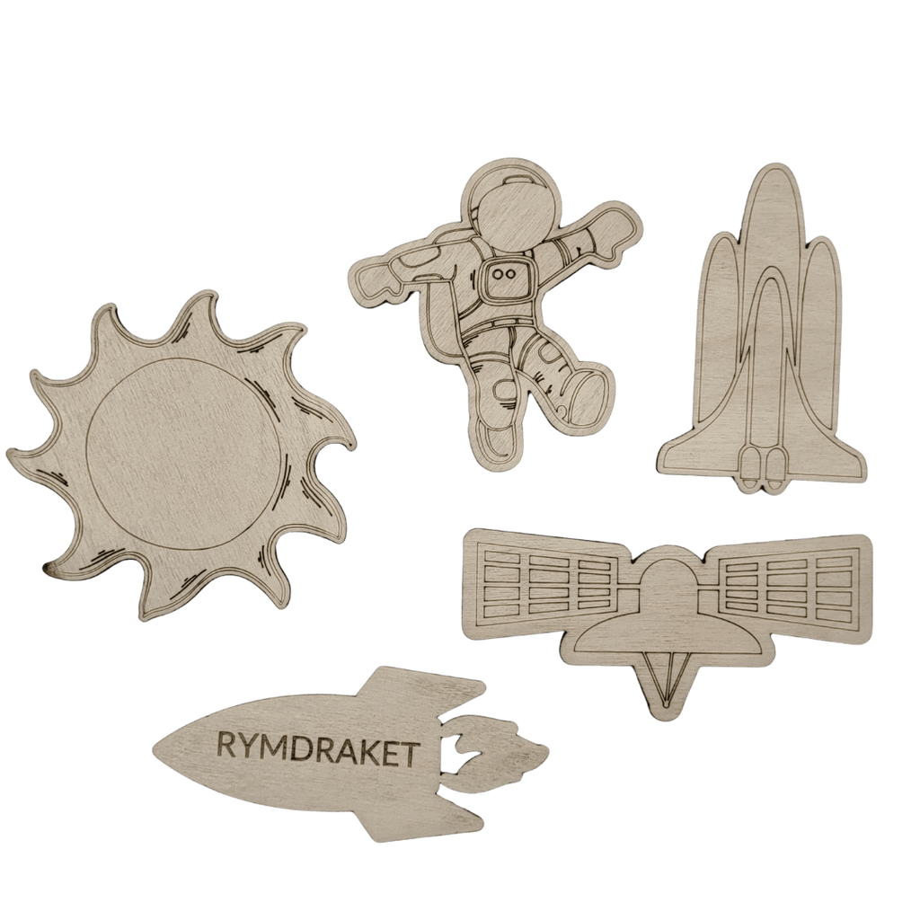 5 Space figures with names in Swedish