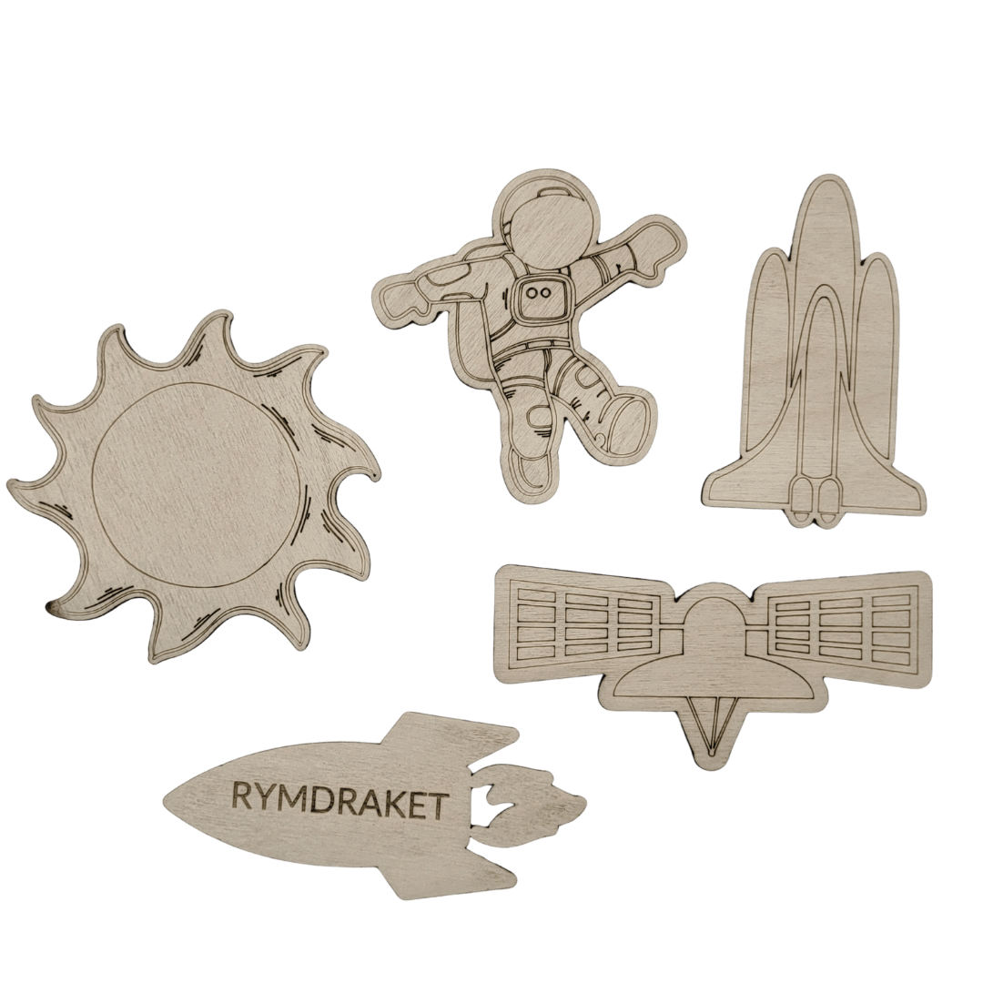 5 Space figures with names in Swedish