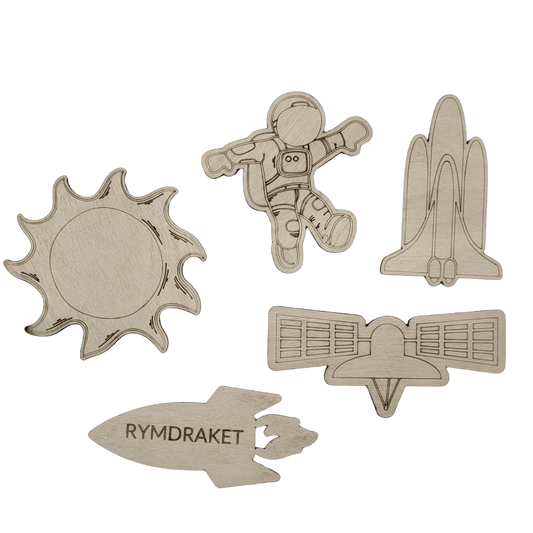 5 Space figures with names in Swedish