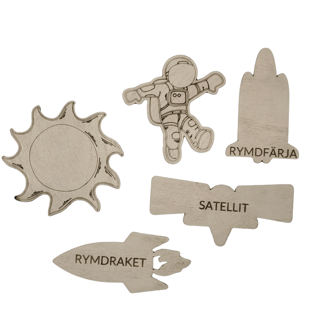 5 Space figures with names in Swedish