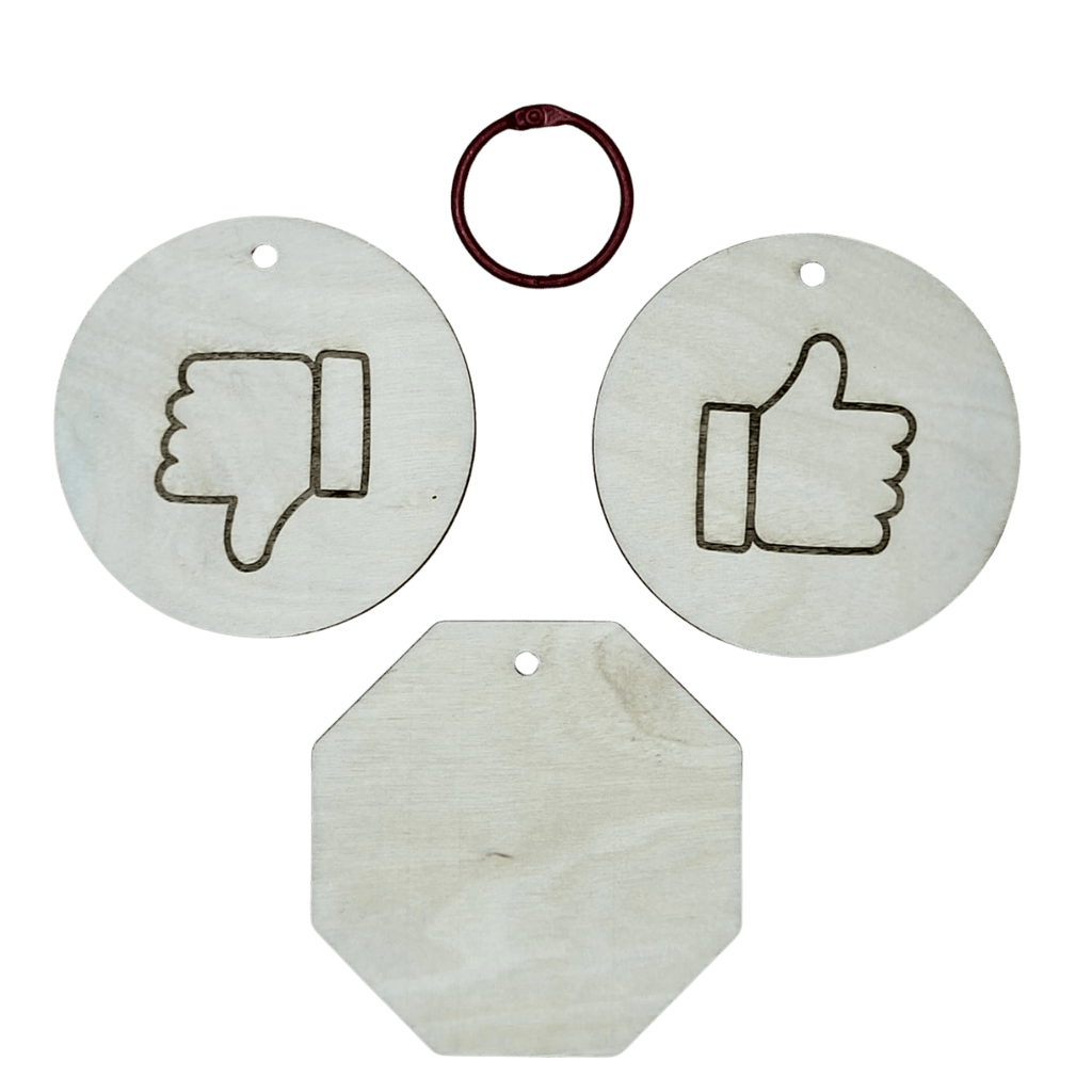 Thumbs up, thumbs down and stop signs- 7cm- integrity preschoolers