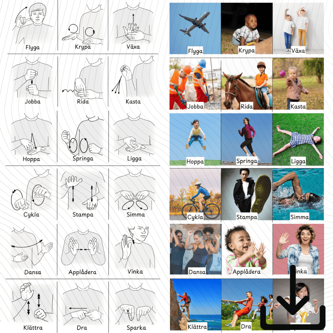 Swedish Verbs Digital Download with Swedish Sign language