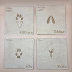 Woodland animal footprints - set 2 - Swedish - Wonder.Learn Sweden